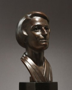 The Ayn Rand Portrait Maquette in bronze. Copyright © Sandra J. Shaw Studio 2011.