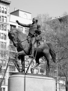 George Washington, by Henry Kirke Brown, 1856. Union Square (Broadway at 14th St.), Manhattan.