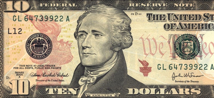 Alexander Hamilton on the $10 Bill